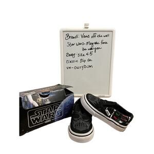 New W Box Vans Star Wars MAY THE FORCE BE WITH YOU DARTH Vader Slip On Shoes 4.5